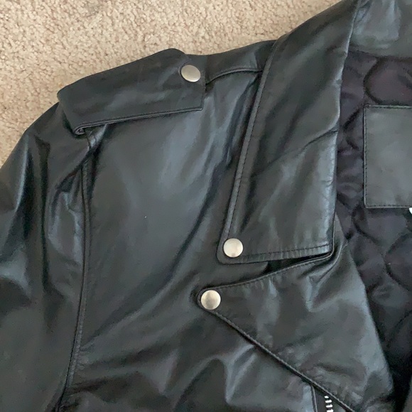 Men’s Leather Biker Jacket - Picture 8 of 12